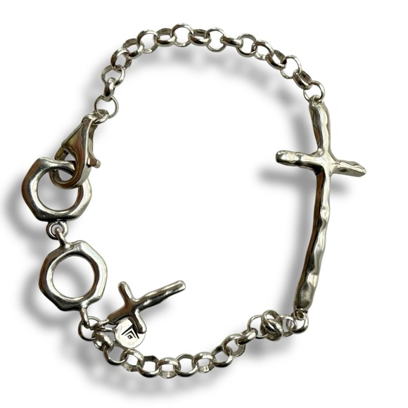 Silpada Jewelry - Silpada 925 Sterling Silver In Good Faith Hammered Link Cross Bracelet religious